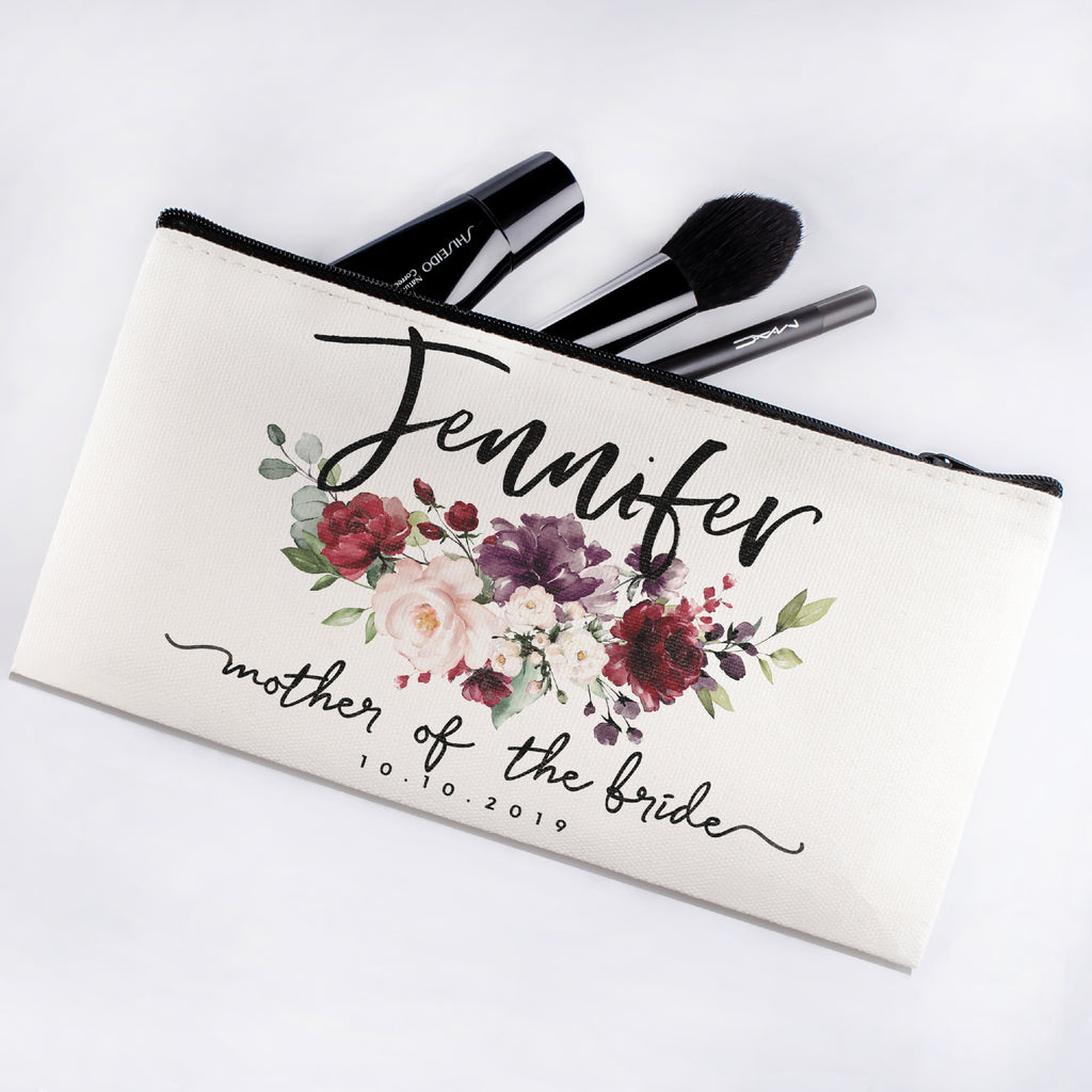 Personalized Makeup Bag Bridesmaid | Wedding Customized Pouch | Bachelorette Party Cosmetic Case |Toiletries Hndy Organizer with Zipper|Events Parties Baby Shower Anniversary Christmas Gift|Desging #6