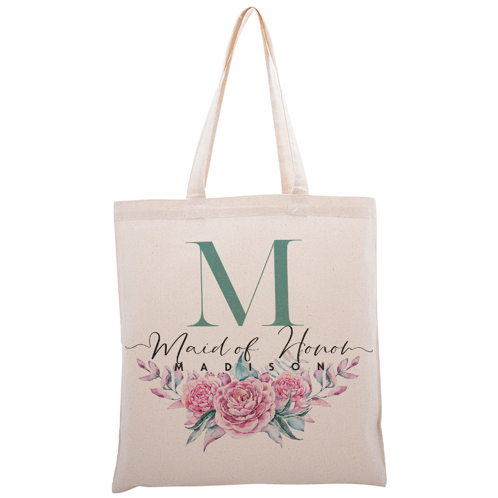 Personalized Tote Bag For Bridesmaids Wedding | Customized Bachelorette Party Bag | Baby Shower and Events Totes |Design #9