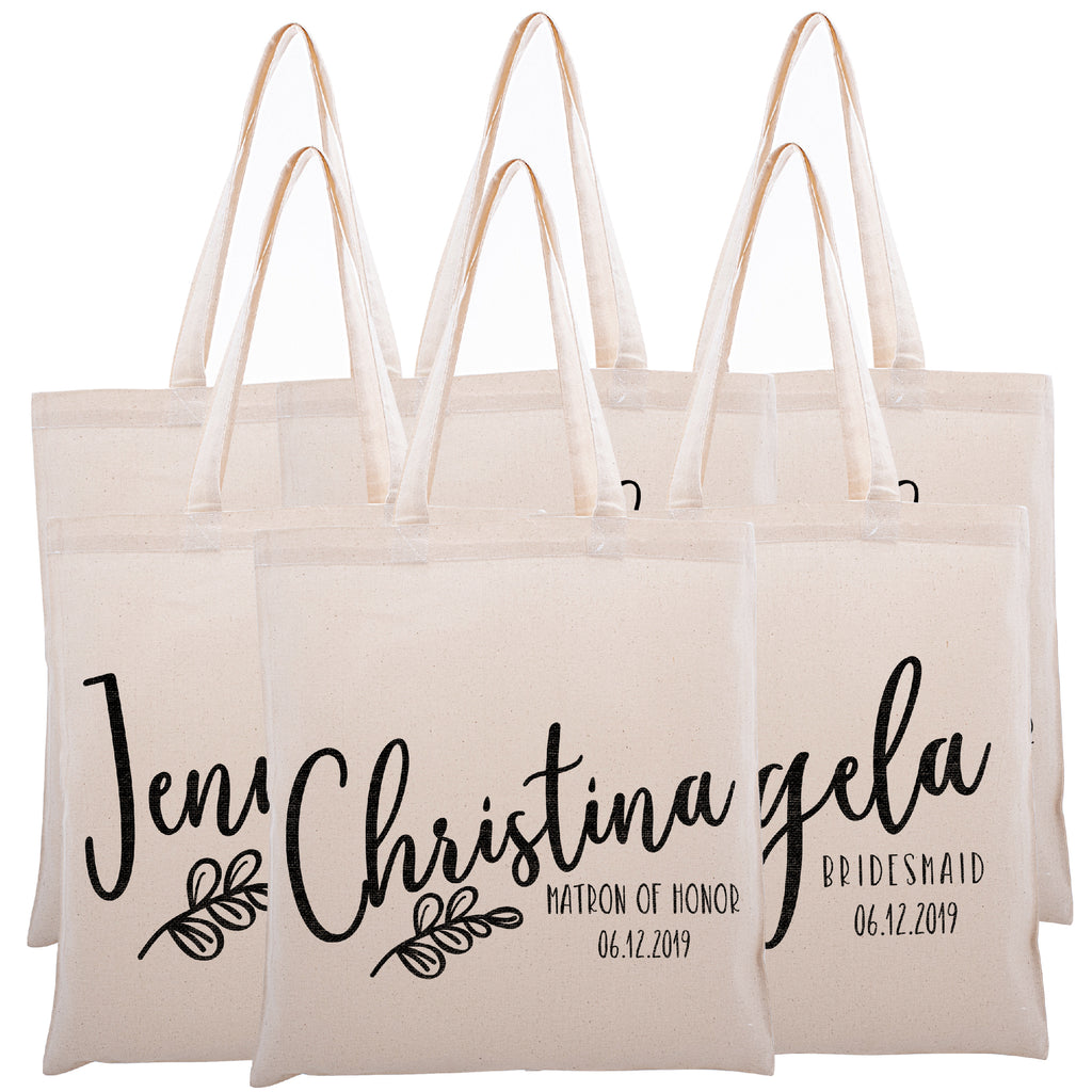 Personalized Tote Bag For Bridesmaids Wedding | Customized Bachelorette Party Bag | Baby Shower and Events Totes |Design #17