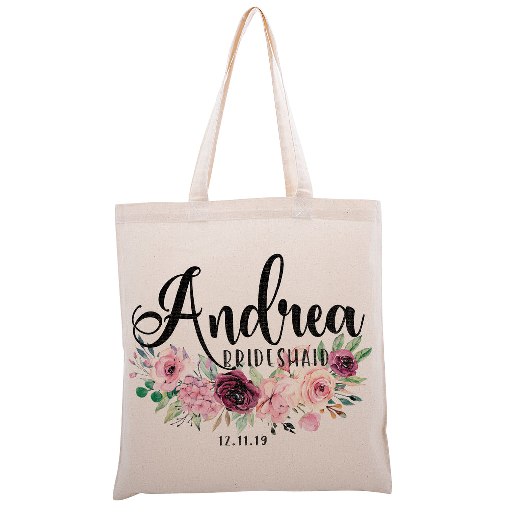 Personalized Tote Bag For Bridesmaids Wedding | Customized Bachelorette Party Bag | Baby Shower and Events Totes |Design #10