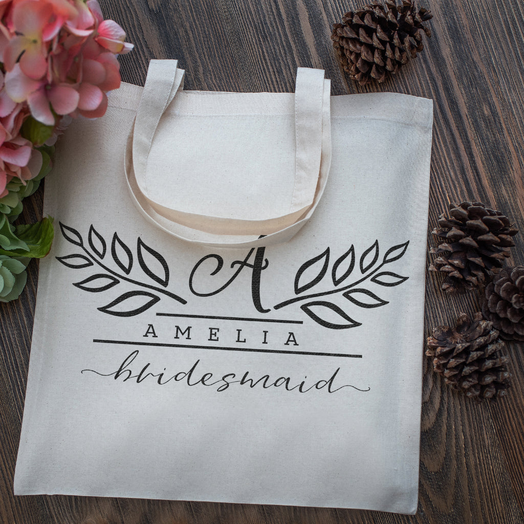 Personalized Tote Bag For Bridesmaids Wedding | Customized Bachelorette Party Bag | Baby Shower and Events Totes |Design #15