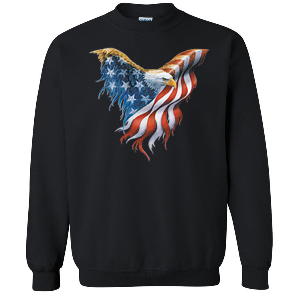 American Flag Eagle Unisex Crewneck 4th of July Usa Patriotic Sweatshirt - Zexpa Apparel Halloween Christmas Shirts