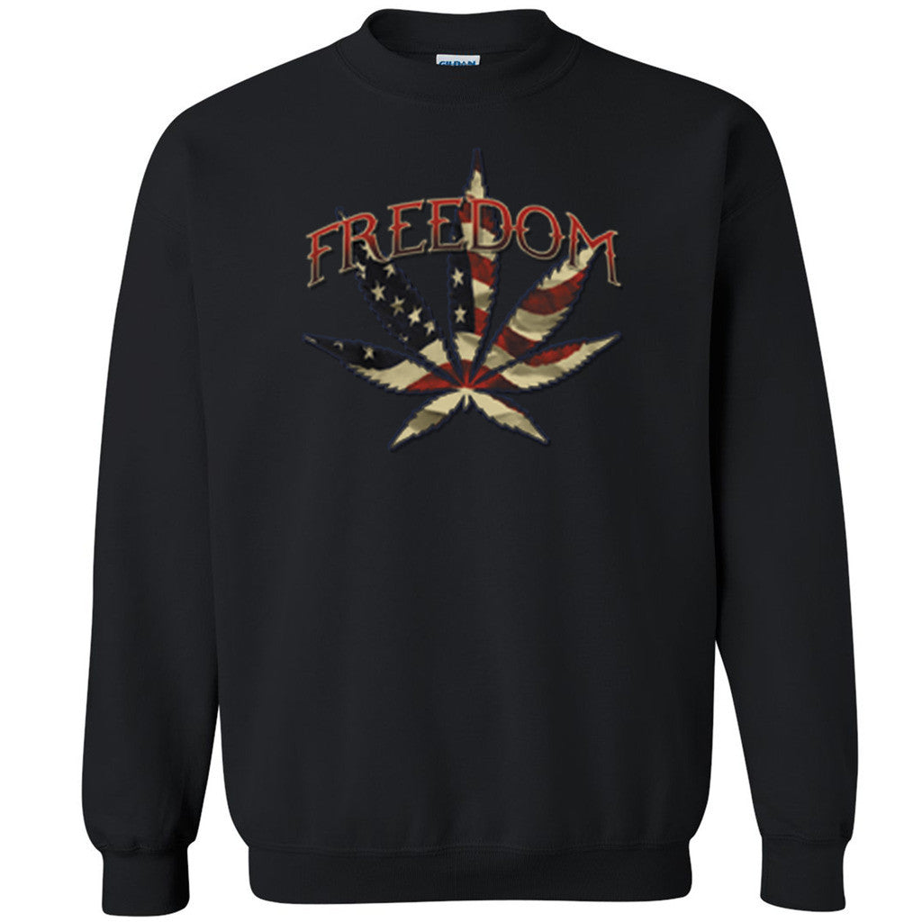 Weed American Flag Pattern Unisex Crewneck Legalize Weed 420 Sweatshirt - Zexpa Apparel