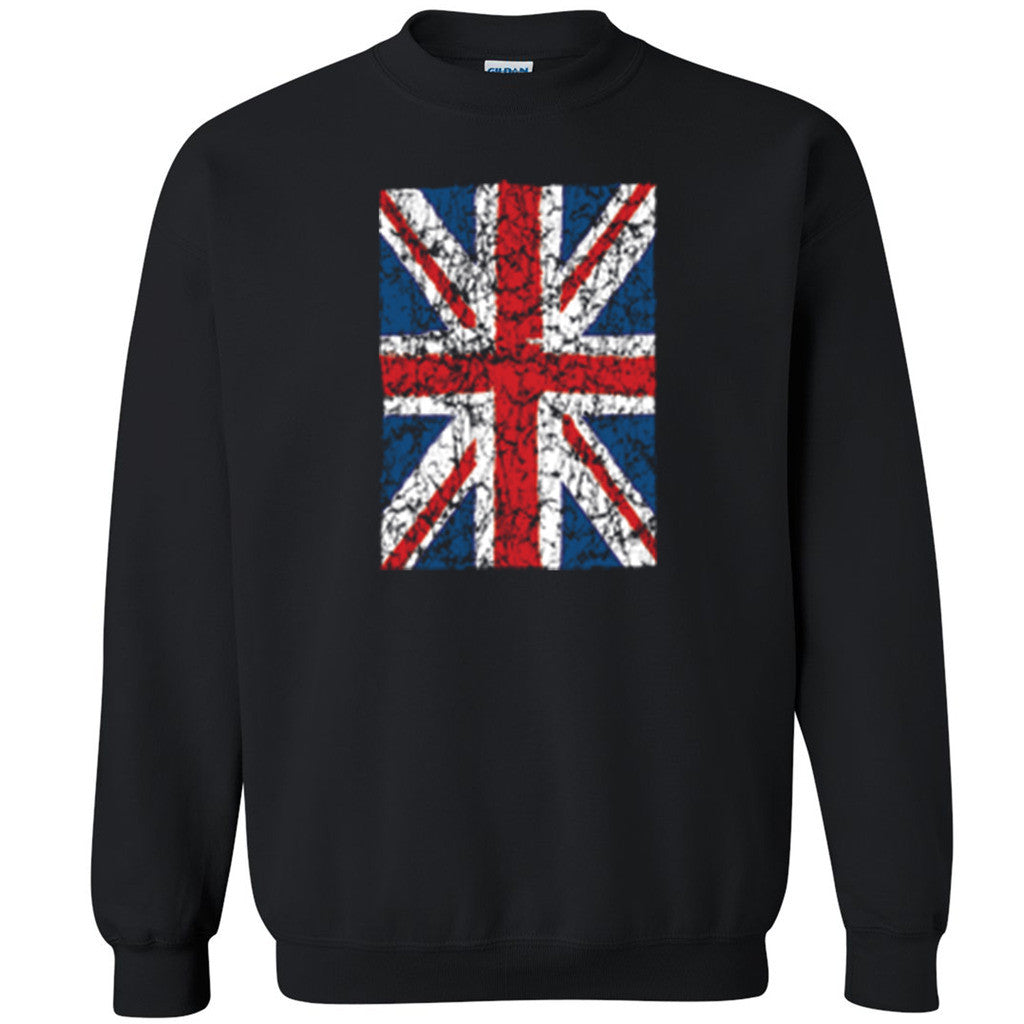 Distressed Union Jack Flag Mini Unisex Crewneck British Flag UK Sweatshirt - Zexpa Apparel