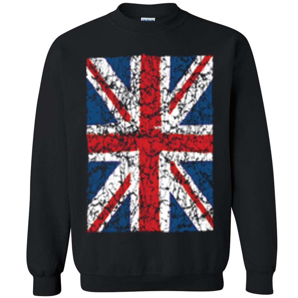 Distressed Union Jack Flag Unisex Crewneck British Flag UK Sweatshirt - Zexpa Apparel