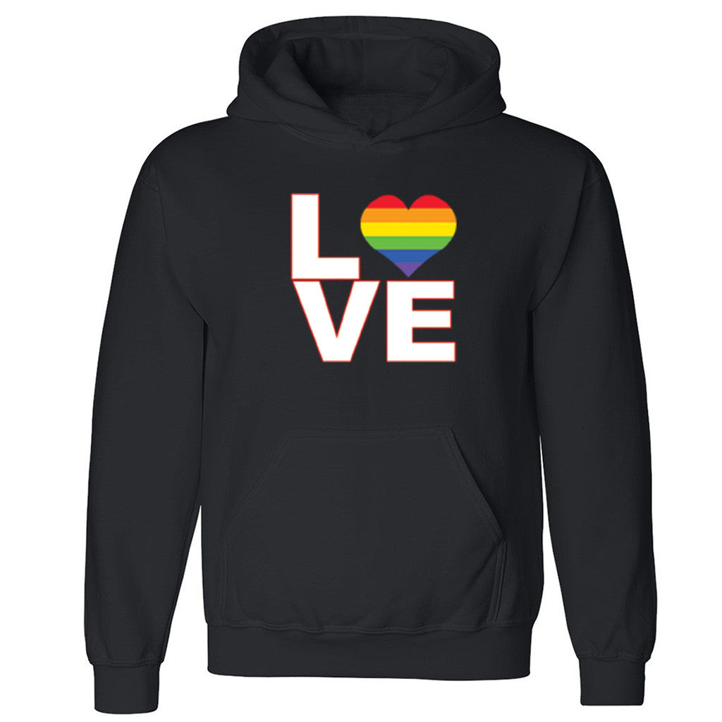 Zexpa Apparelâ„¢ Love Rainbow Heart Unisex Hoodie Gay Flag LGBT Love Wins  Hooded Sweatshirt