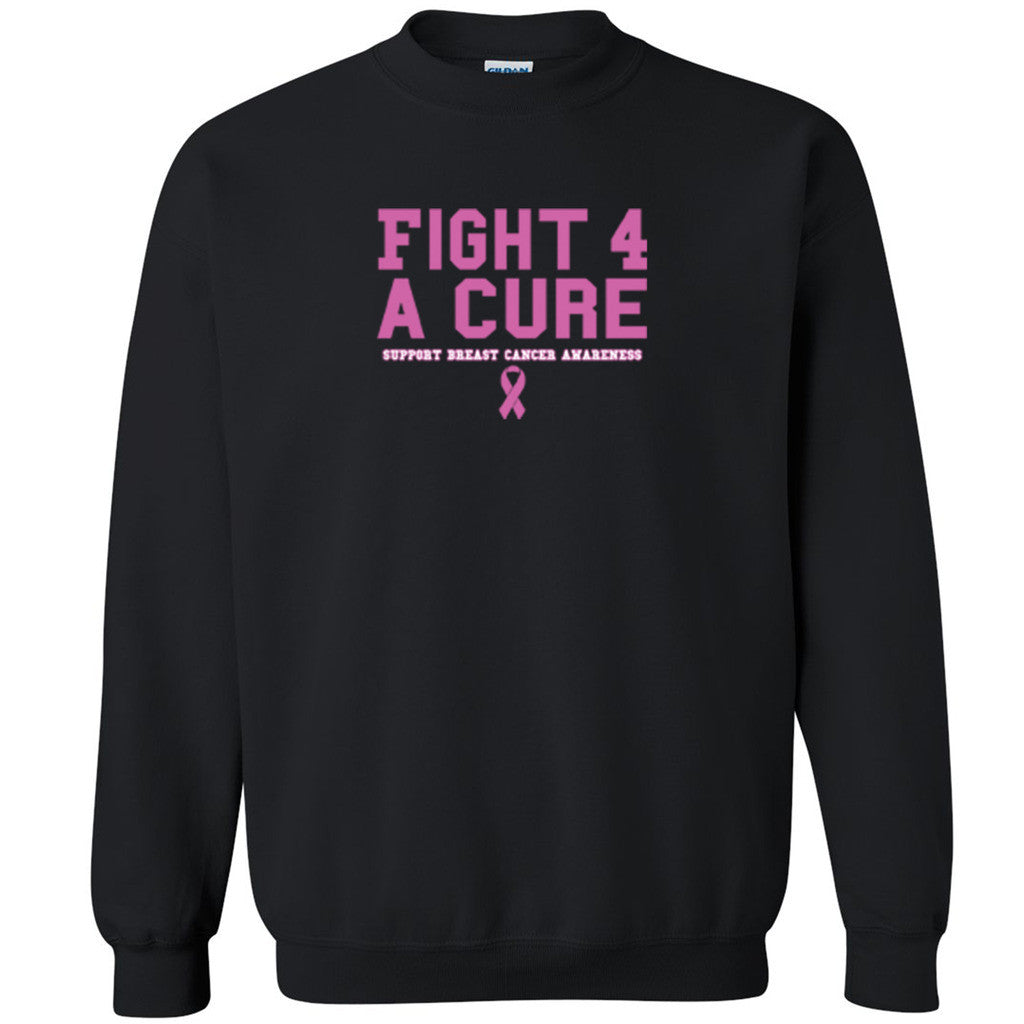 Fight 4 Cure Unisex Crewneck Breast Cancer Awareness Month Run Sweatshirt - Zexpa Apparel
