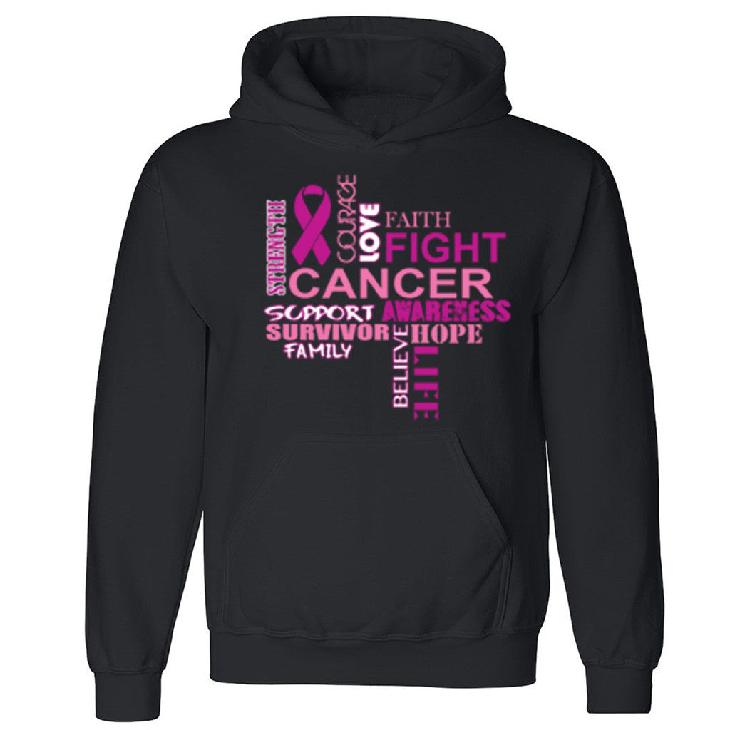 Zexpa Apparelâ„¢ Family Support Hope Faith Unisex Hoodie Breast Cancer Month Hooded Sweatshirt