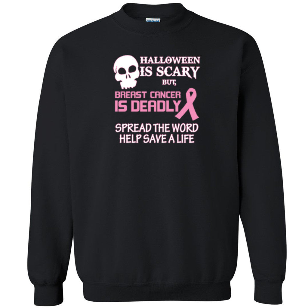 Zexpa Apparelâ„¢ Breast Cancer is Deadly Unisex Crewneck Breast Cancer Awareness Sweatshirt - Zexpa Apparel Halloween Christmas Shirts
