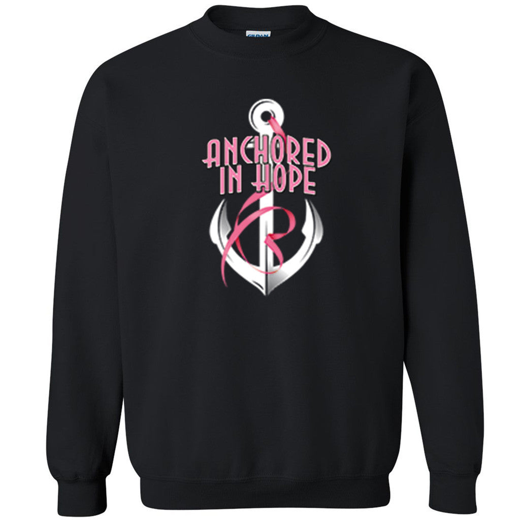 Anchored in Hope Unisex Crewneck Breast Cancer Awareness Month Sweatshirt - Zexpa Apparel Halloween Christmas Shirts