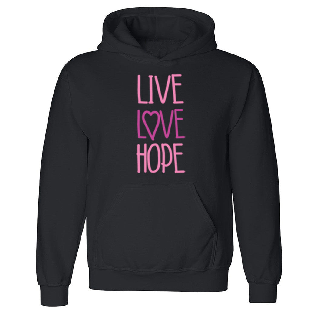 Zexpa Apparelâ„¢ Live Love Hope Unisex Hoodie Breast Cancer Awareness Month Run Hooded Sweatshirt
