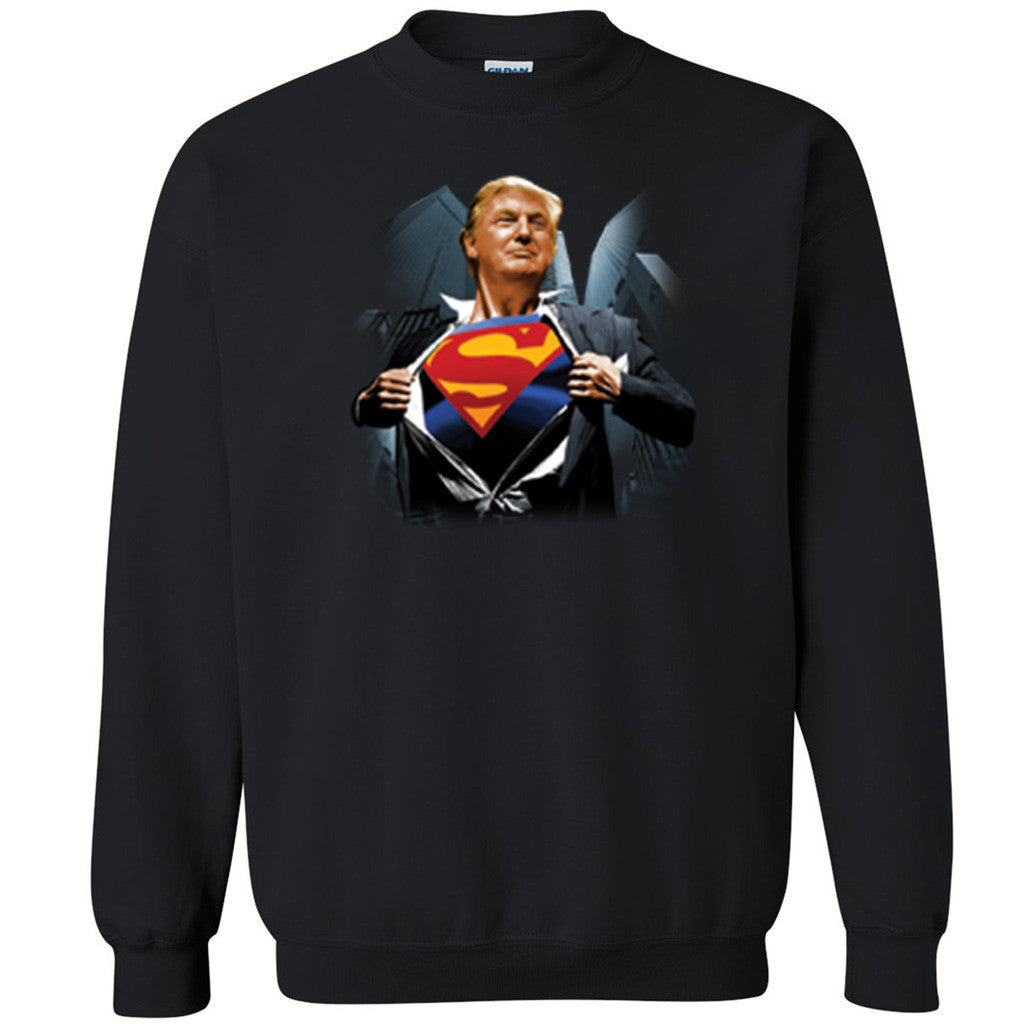 Super Trump Hero Unisex Crewneck Republican Vote 16 President Sweatshirt - Zexpa Apparel