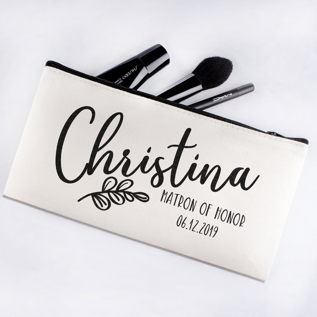 Personalized Makeup Bag Bridesmaid | Wedding Customized Pouch | Bachelorette Party Cosmetic Case |Toiletries Hndy Organizer with Zipper|Events Parties Baby Shower Anniversary Christmas Gift|Desging #17