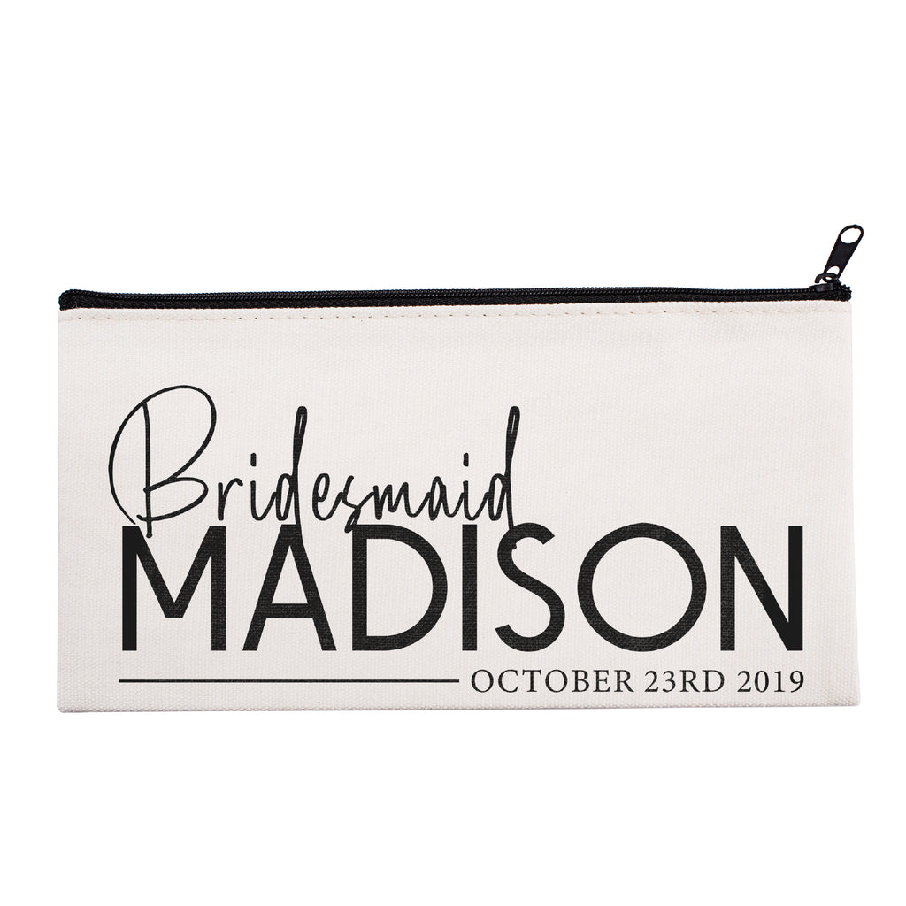 Personalized Makeup Bag Bridesmaid | Wedding Customized Pouch | Bachelorette Party Cosmetic Case |Toiletries Hndy Organizer with Zipper|Events Parties Baby Shower Anniversary Christmas Gift|Desging #18