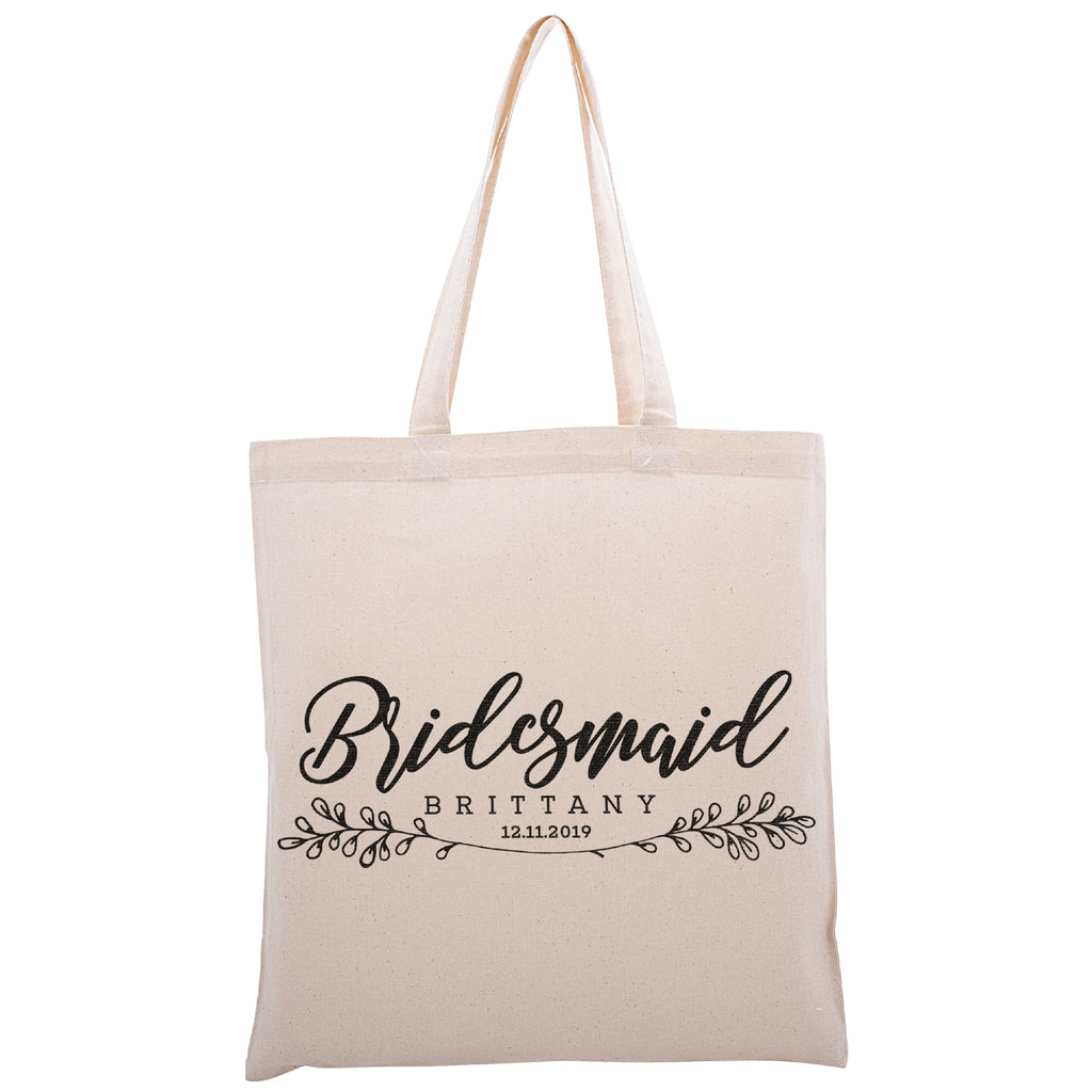 Personalized Tote Bag For Bridesmaids Wedding | Customized Bachelorette Party Bag | Baby Shower and Events Totes |Design #16