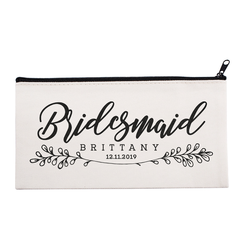 Personalized Makeup Bag Bridesmaid | Wedding Customized Pouch | Bachelorette Party Cosmetic Case |Toiletries Hndy Organizer with Zipper|Events Parties Baby Shower Anniversary Christmas Gift|Desging #16