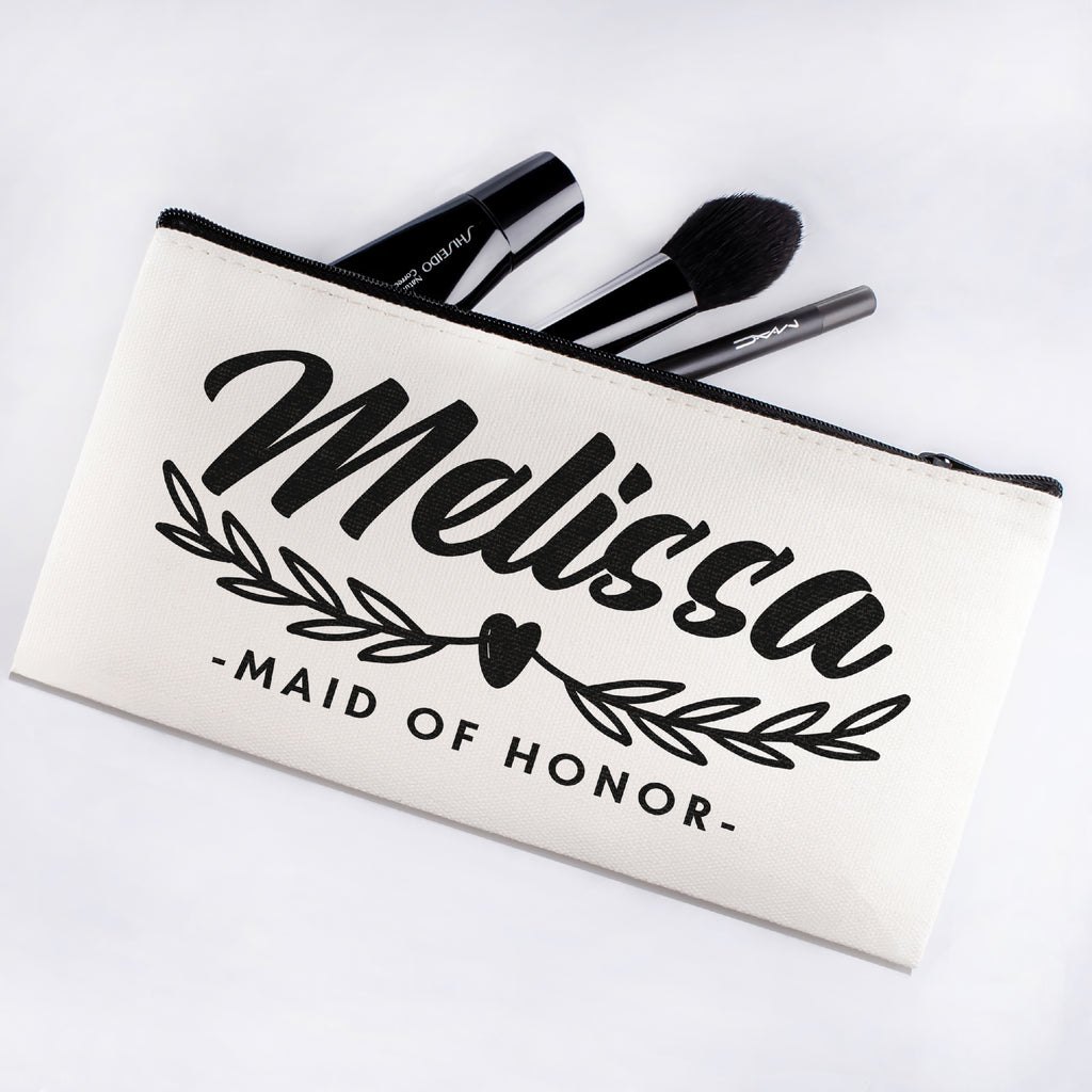 Personalized Makeup Bag Bridesmaid | Wedding Customized Pouch | Bachelorette Party Cosmetic Case |Toiletries Hndy Organizer with Zipper|Events Parties Baby Shower Anniversary Christmas Gift|Desging #20