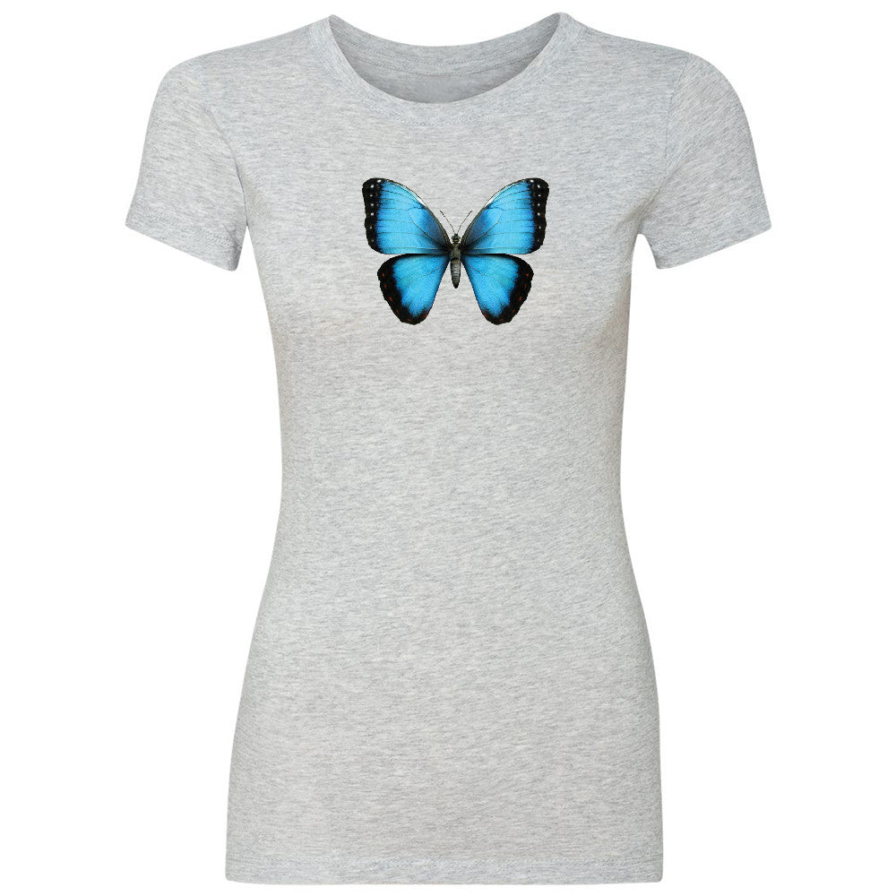 Real 3D Morpho Didius Butterfly Women's T-shirt Animal Cool Cute Tee - Zexpa Apparel - 2