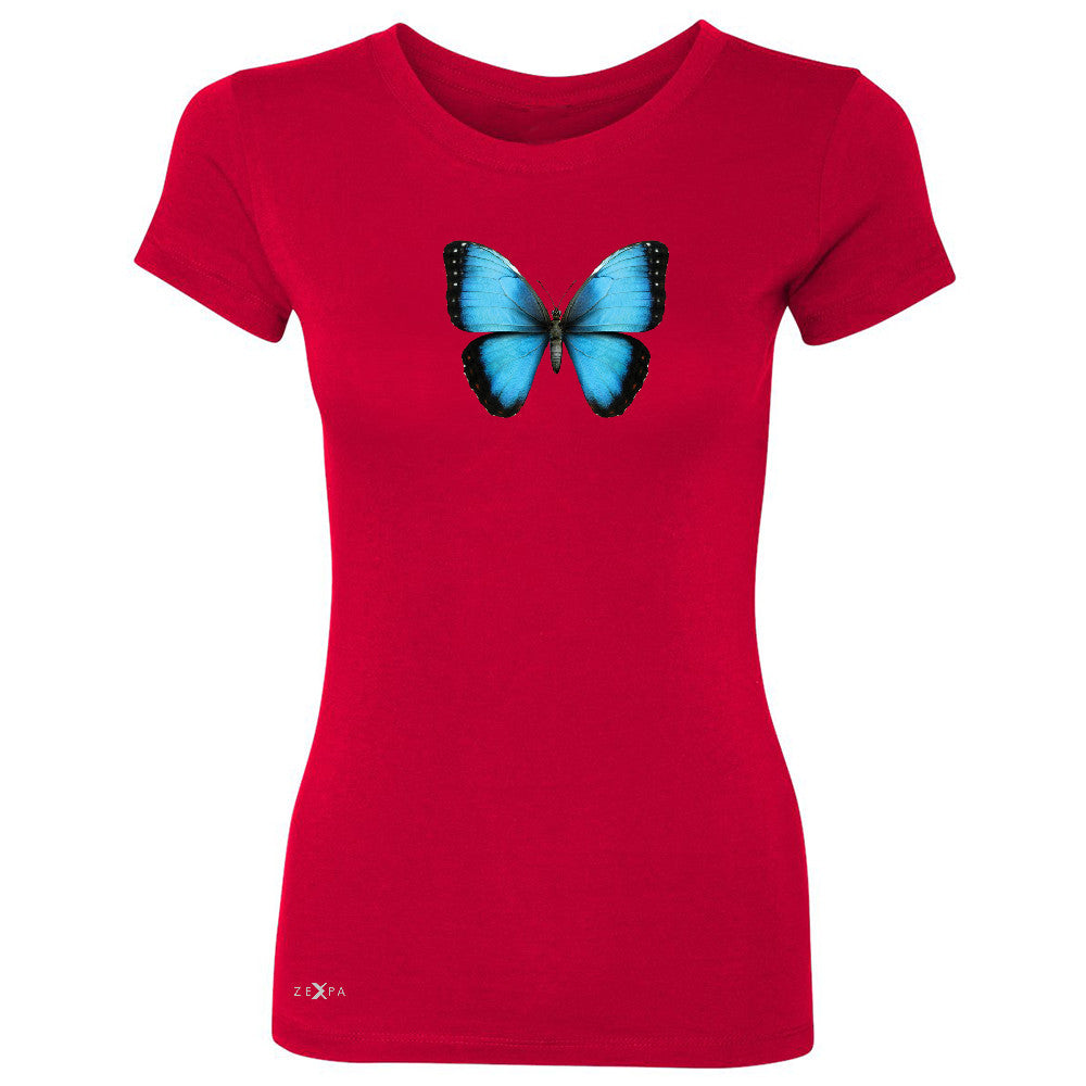Real 3D Morpho Didius Butterfly Women's T-shirt Animal Cool Cute Tee - Zexpa Apparel - 4