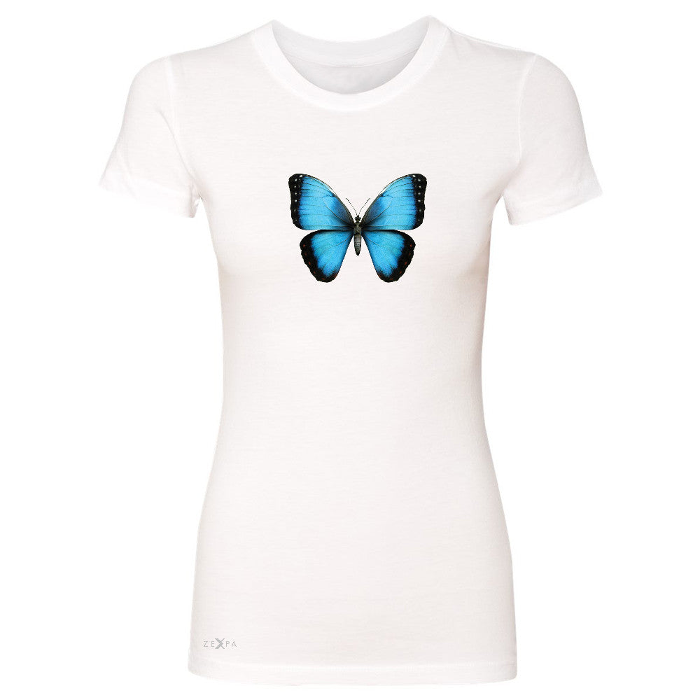 Real 3D Morpho Didius Butterfly Women's T-shirt Animal Cool Cute Tee - Zexpa Apparel - 5