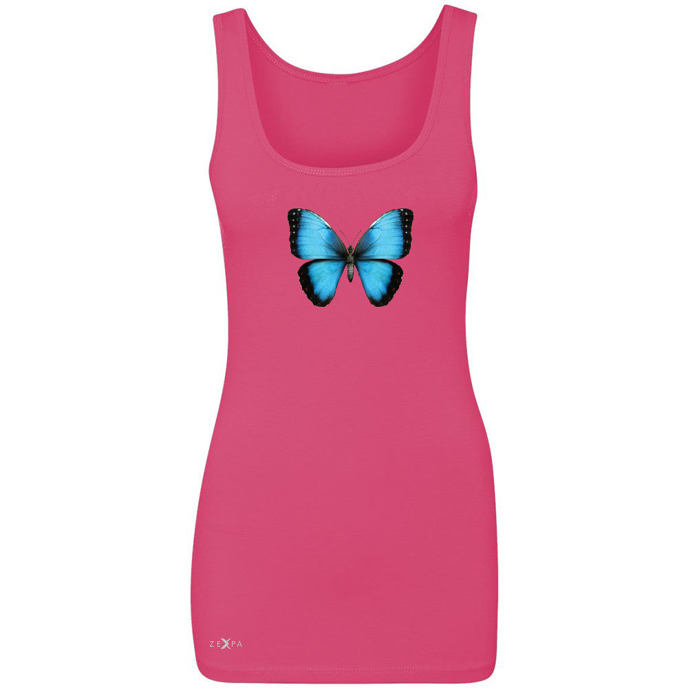 Real 3D Morpho Didius Butterfly Women's Tank Top Animal Cool Cute Sleeveless - Zexpa Apparel - 2