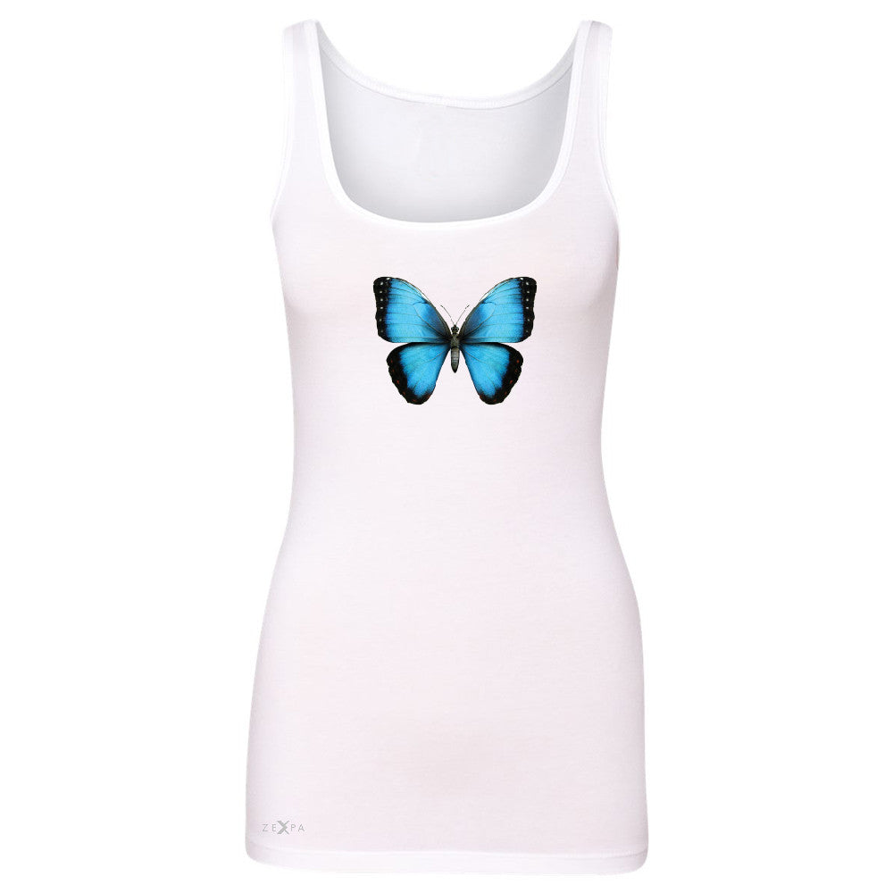 Real 3D Morpho Didius Butterfly Women's Tank Top Animal Cool Cute Sleeveless - Zexpa Apparel - 4
