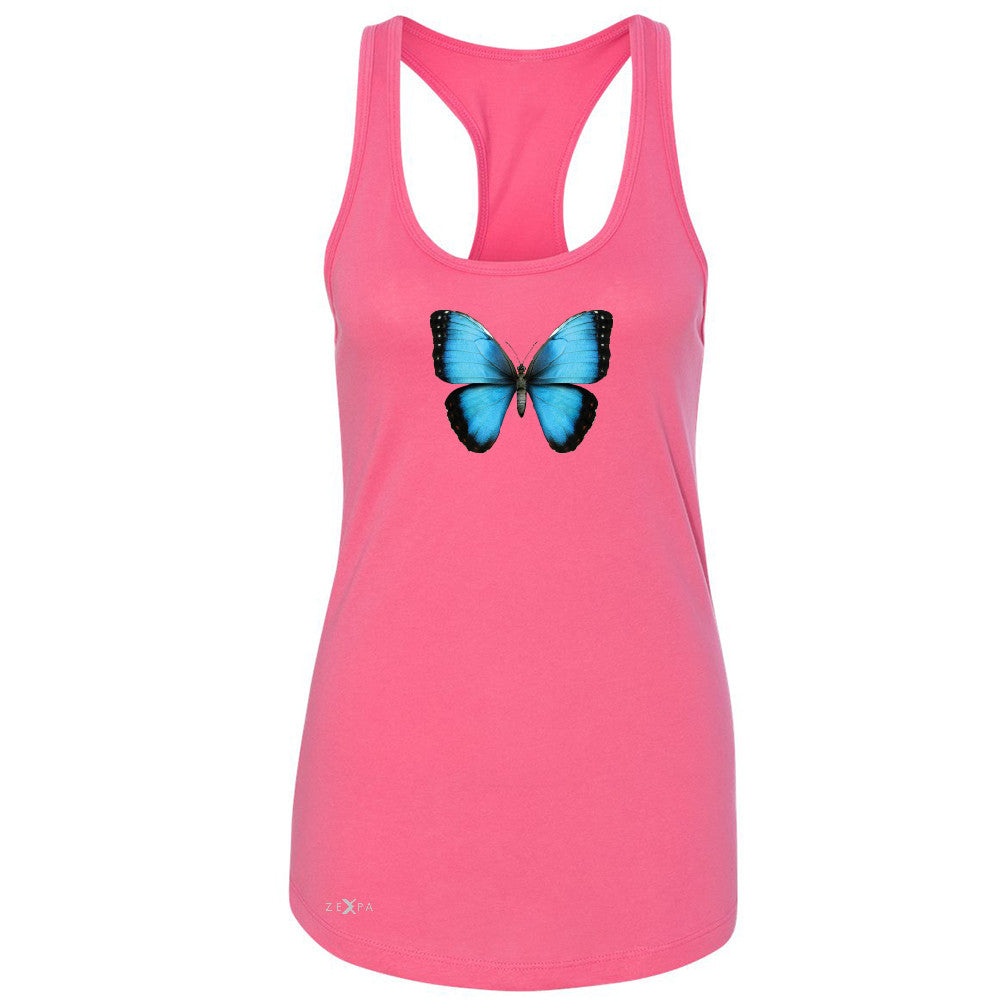 Real 3D Morpho Didius Butterfly Women's Racerback Animal Cool Cute Sleeveless - Zexpa Apparel - 2