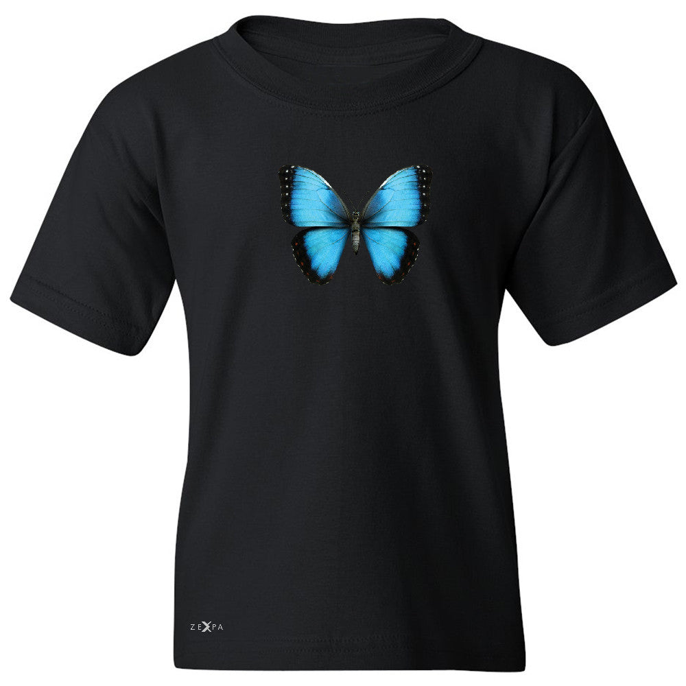Real 3D Morpho Didius Butterfly Youth T-shirt Animal Cool Cute Tee - Zexpa Apparel - 1