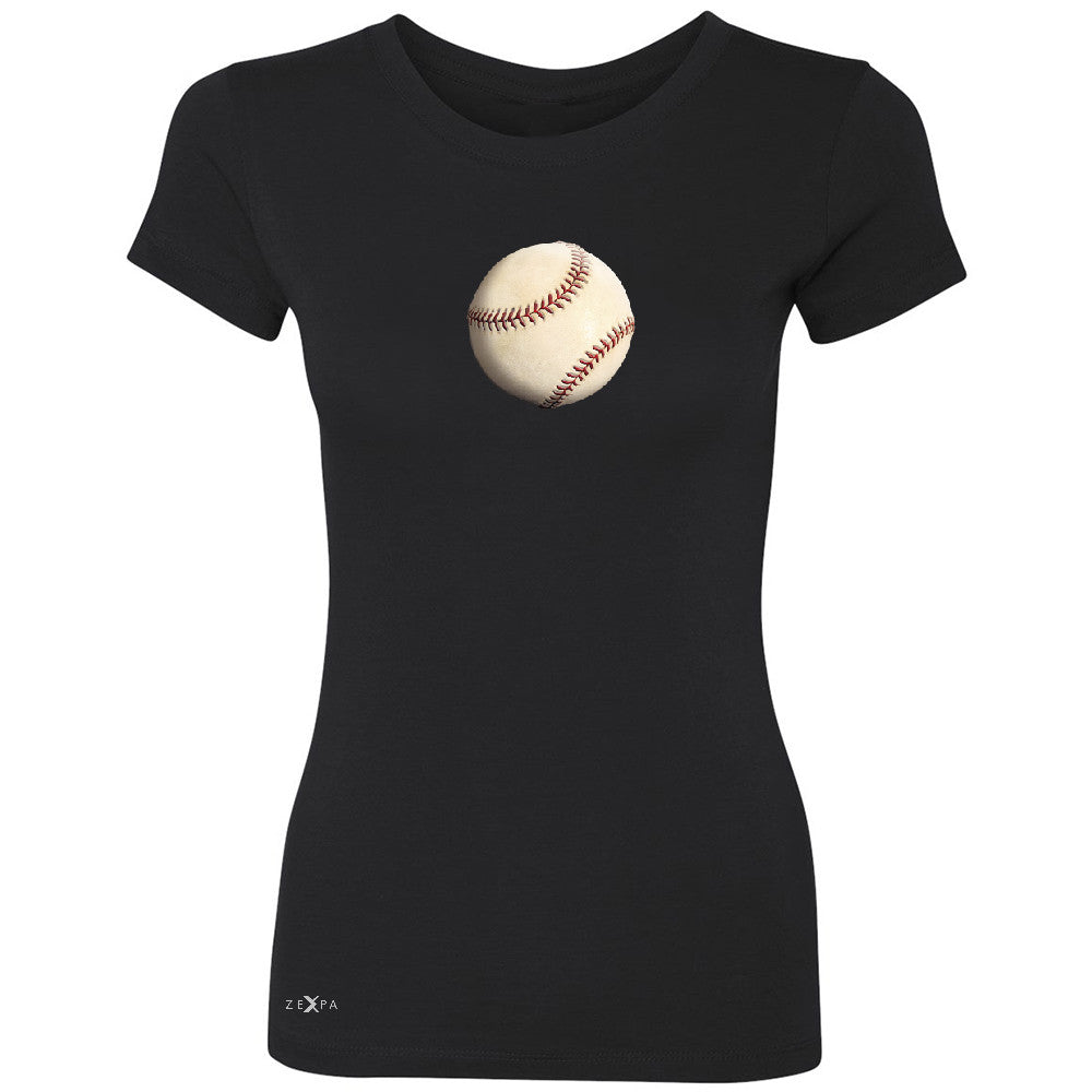 Real 3D Baseball Ball Women's T-shirt Baseball Cool Embossed Tee - Zexpa Apparel - 1