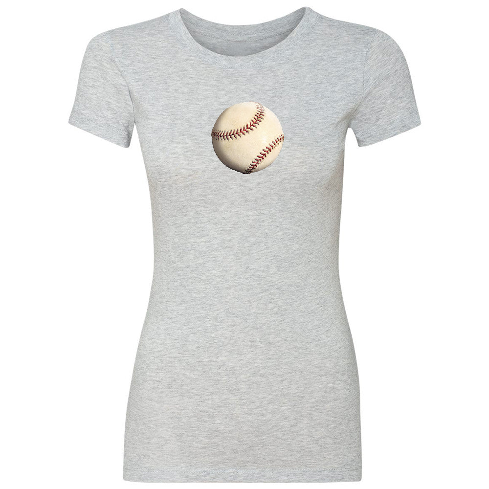 Real 3D Baseball Ball Women's T-shirt Baseball Cool Embossed Tee - Zexpa Apparel - 2