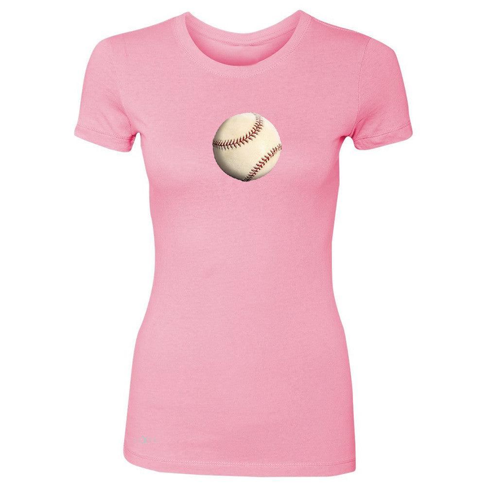 Real 3D Baseball Ball Women's T-shirt Baseball Cool Embossed Tee - Zexpa Apparel - 3