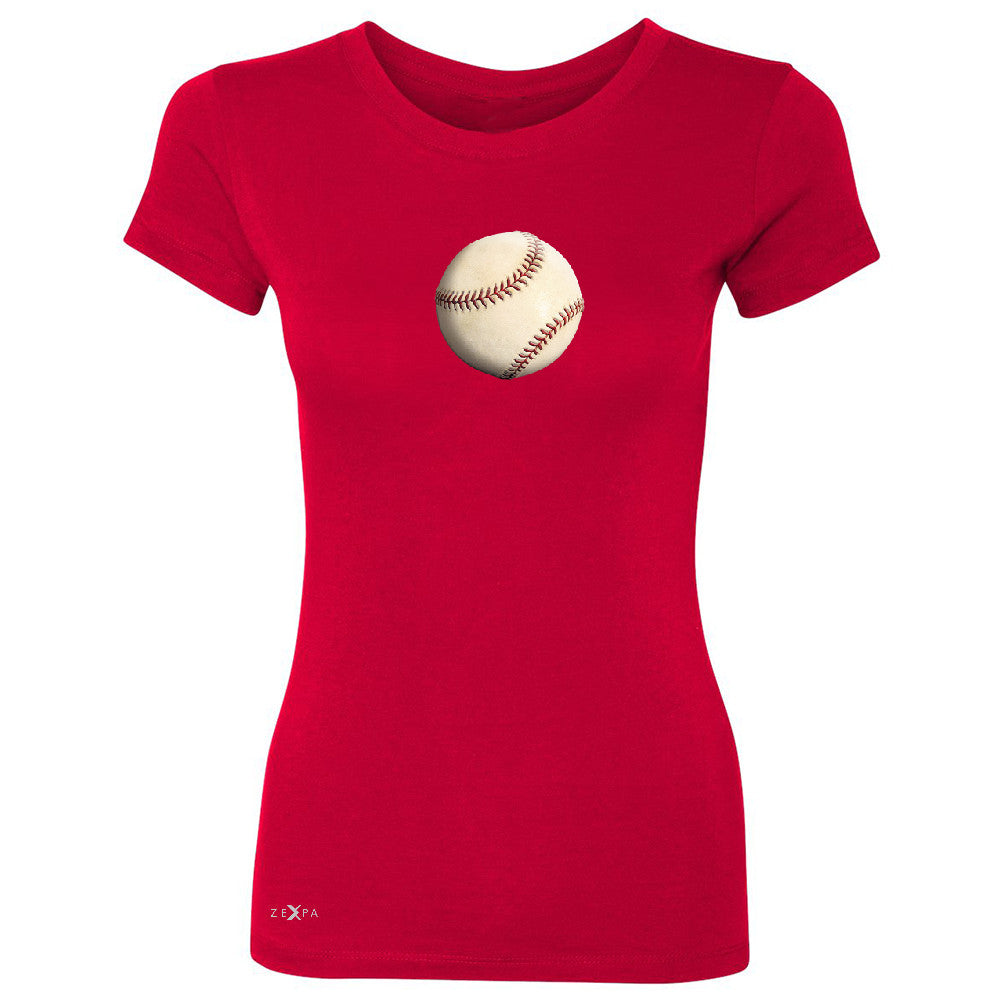 Real 3D Baseball Ball Women's T-shirt Baseball Cool Embossed Tee - Zexpa Apparel - 4