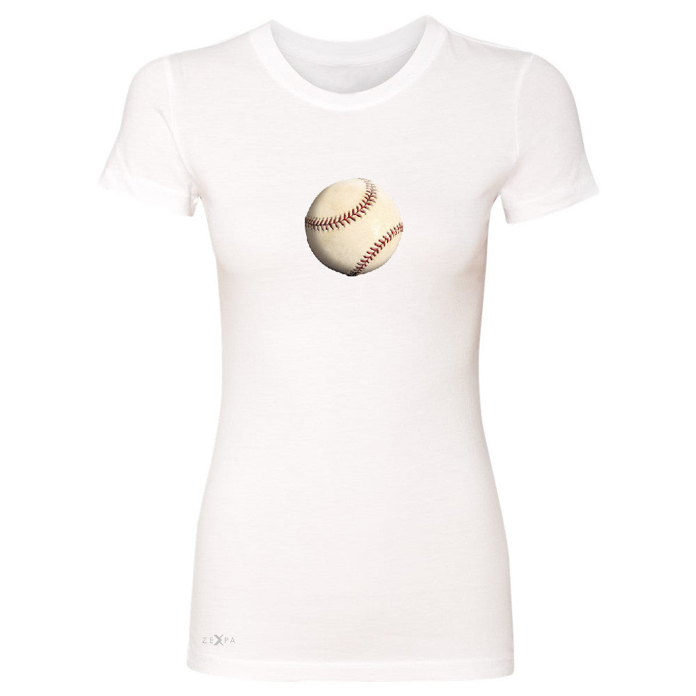 Real 3D Baseball Ball Women's T-shirt Baseball Cool Embossed Tee - Zexpa Apparel - 5