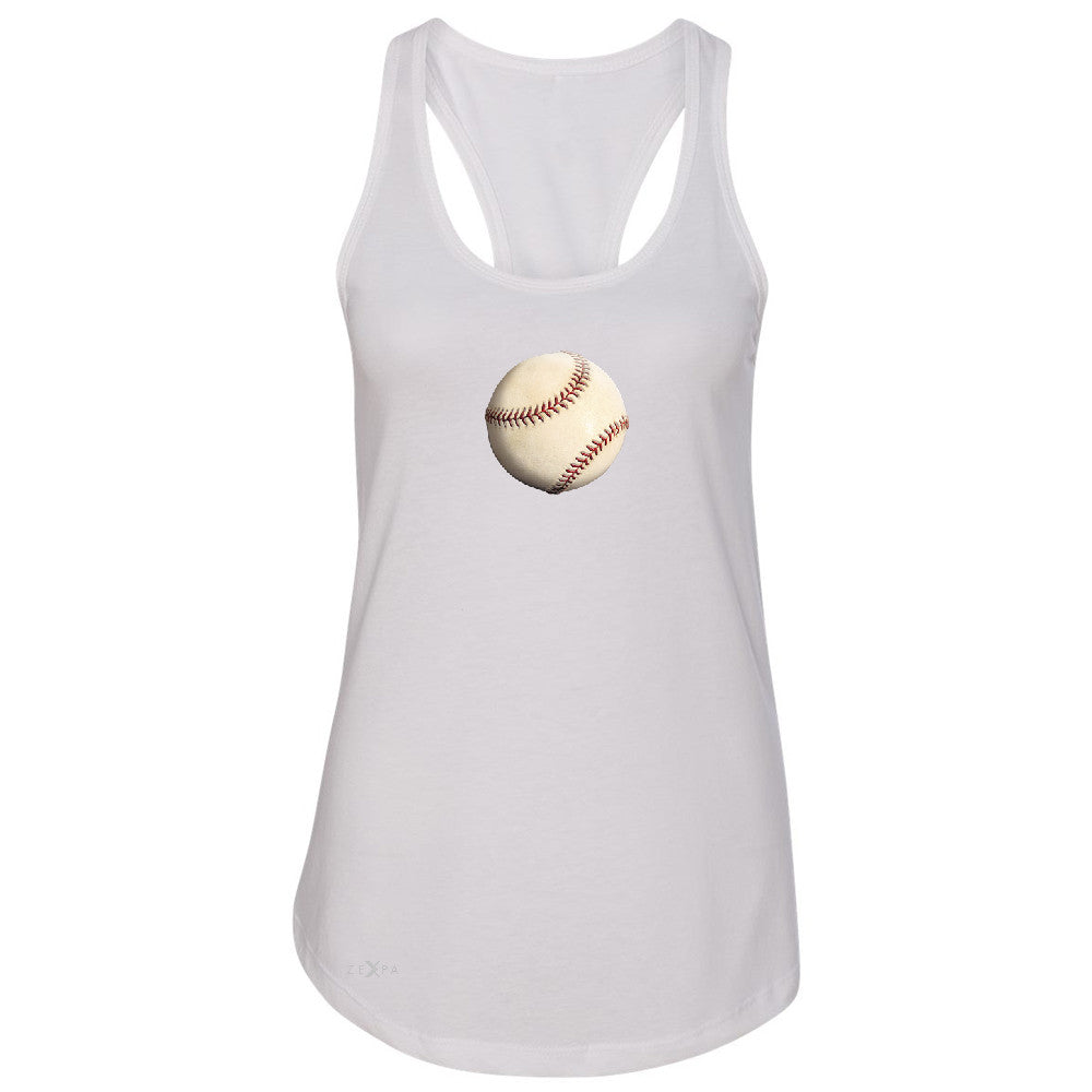 Real 3D Baseball Ball Women's Racerback Baseball Cool Embossed Sleeveless - Zexpa Apparel - 4