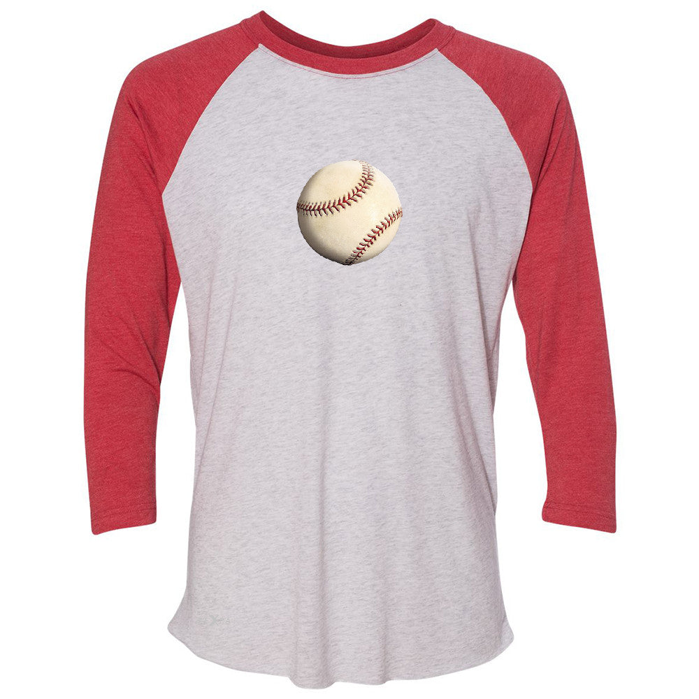 Real 3D Baseball Ball 3/4 Sleevee Raglan Tee Baseball Cool Embossed Tee - Zexpa Apparel - 2