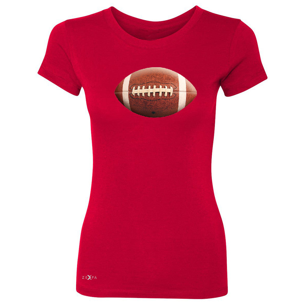 Real 3D Football Ball Women's T-shirt Football Cool Embossed Tee - Zexpa Apparel - 4