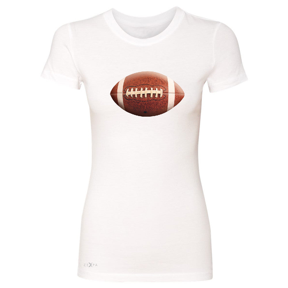 Real 3D Football Ball Women's T-shirt Football Cool Embossed Tee - Zexpa Apparel - 5