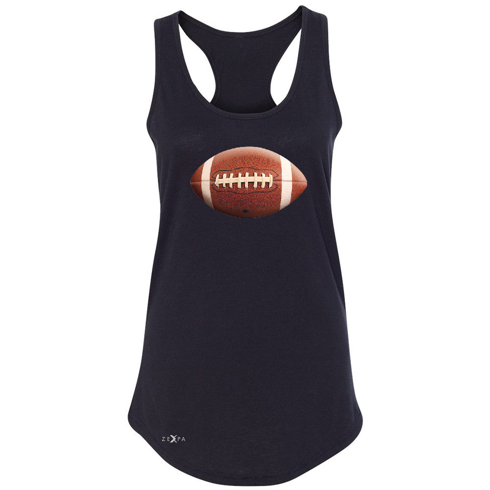 Real 3D Football Ball Women's Racerback Football Cool Embossed Sleeveless - Zexpa Apparel - 1