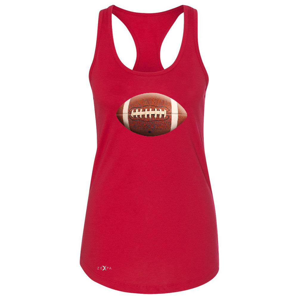 Real 3D Football Ball Women's Racerback Football Cool Embossed Sleeveless - Zexpa Apparel - 3