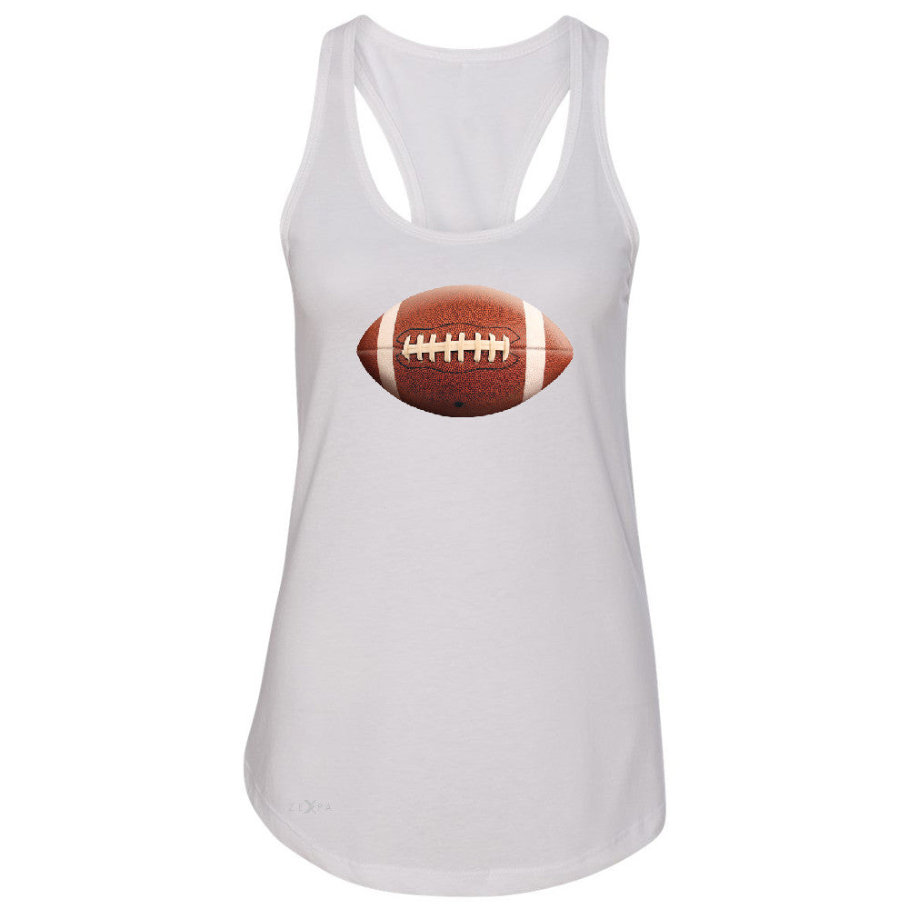 Real 3D Football Ball Women's Racerback Football Cool Embossed Sleeveless - Zexpa Apparel - 4