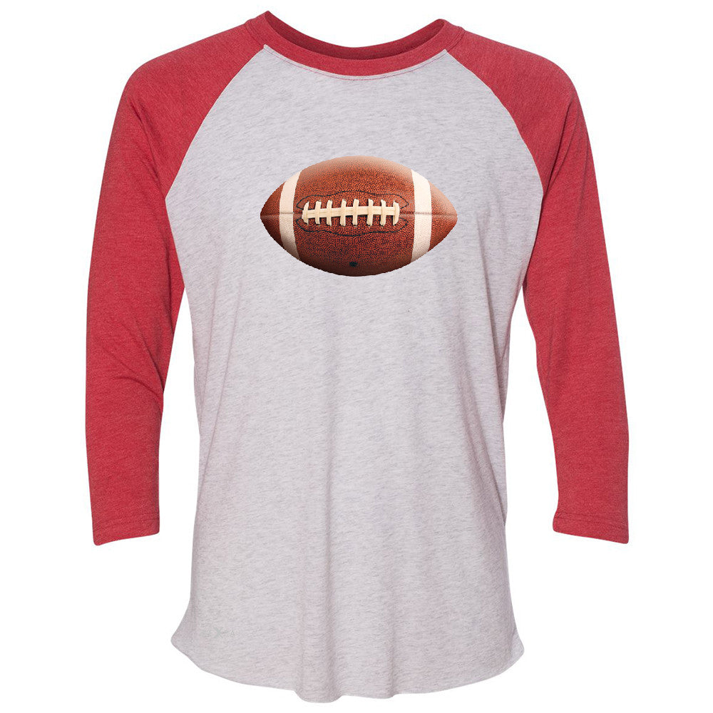 Real 3D Football Ball 3/4 Sleevee Raglan Tee Football Cool Embossed Tee - Zexpa Apparel - 2