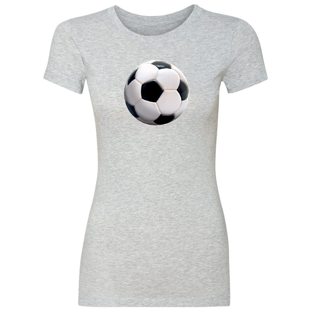 Real 3D Soccer Ball Women's T-shirt Soccer Cool Embossed Tee - Zexpa Apparel - 2