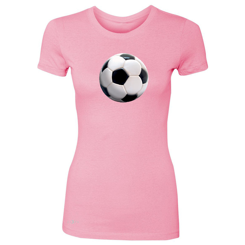 Real 3D Soccer Ball Women's T-shirt Soccer Cool Embossed Tee - Zexpa Apparel - 3