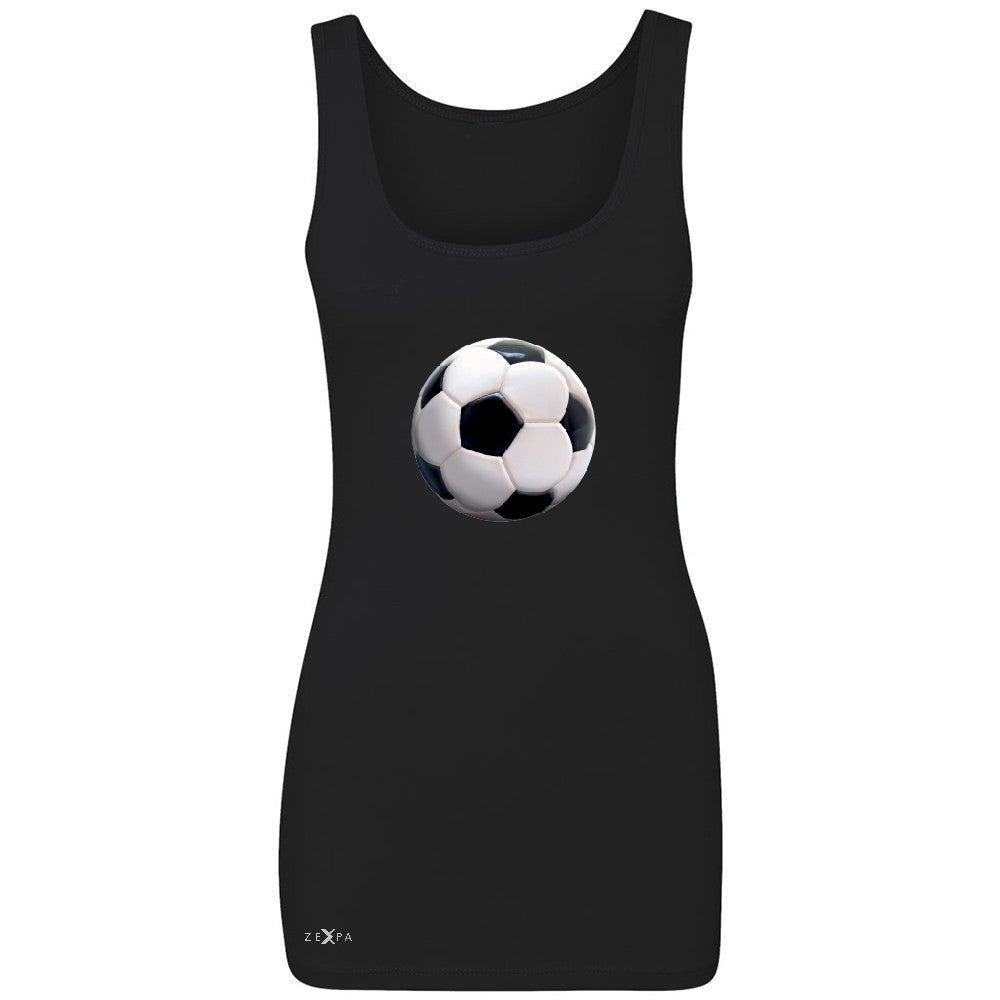 Real 3D Soccer Ball Women's Tank Top Soccer Cool Embossed Sleeveless - Zexpa Apparel - 1