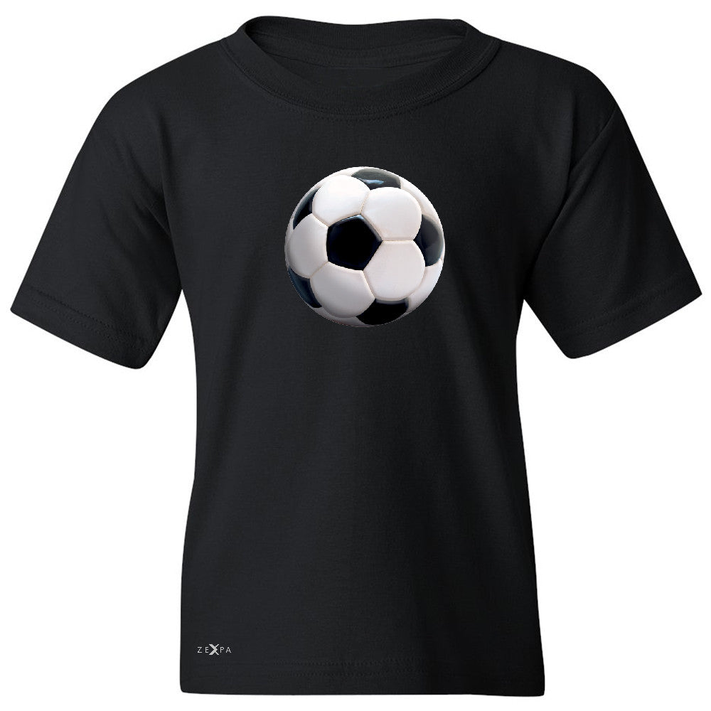 Real 3D Soccer Ball Youth T-shirt Soccer Cool Embossed Tee - Zexpa Apparel - 1
