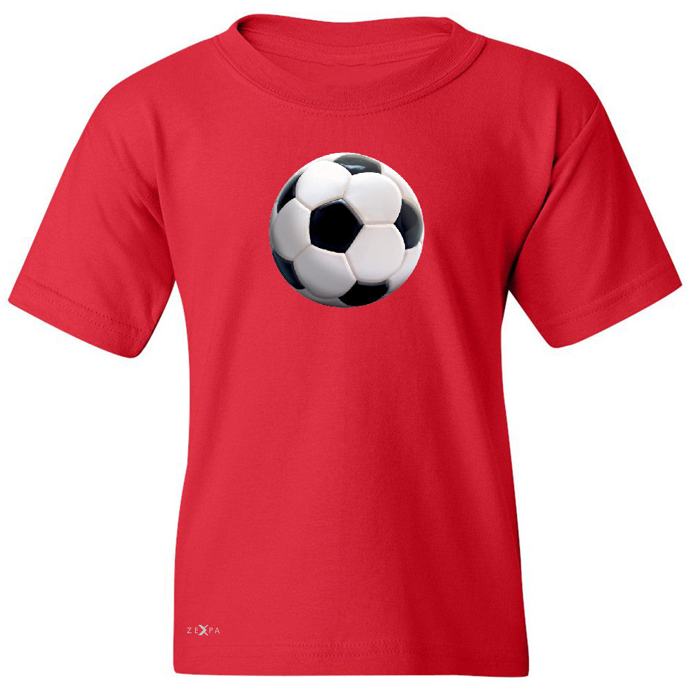 Real 3D Soccer Ball Youth T-shirt Soccer Cool Embossed Tee - Zexpa Apparel - 4