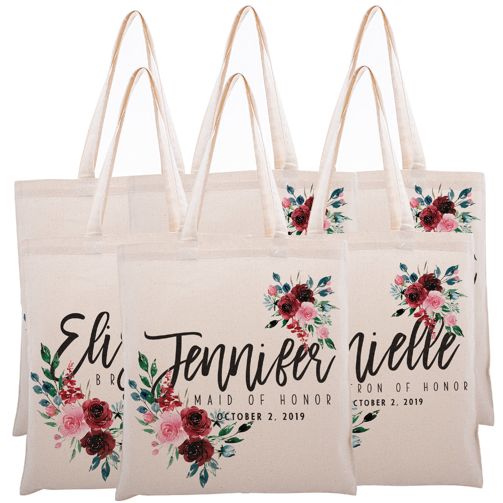 Personalized Tote Bag For Bridesmaids Wedding | Customized Bachelorette Party Bag | Baby Shower and Events Totes |Design #11