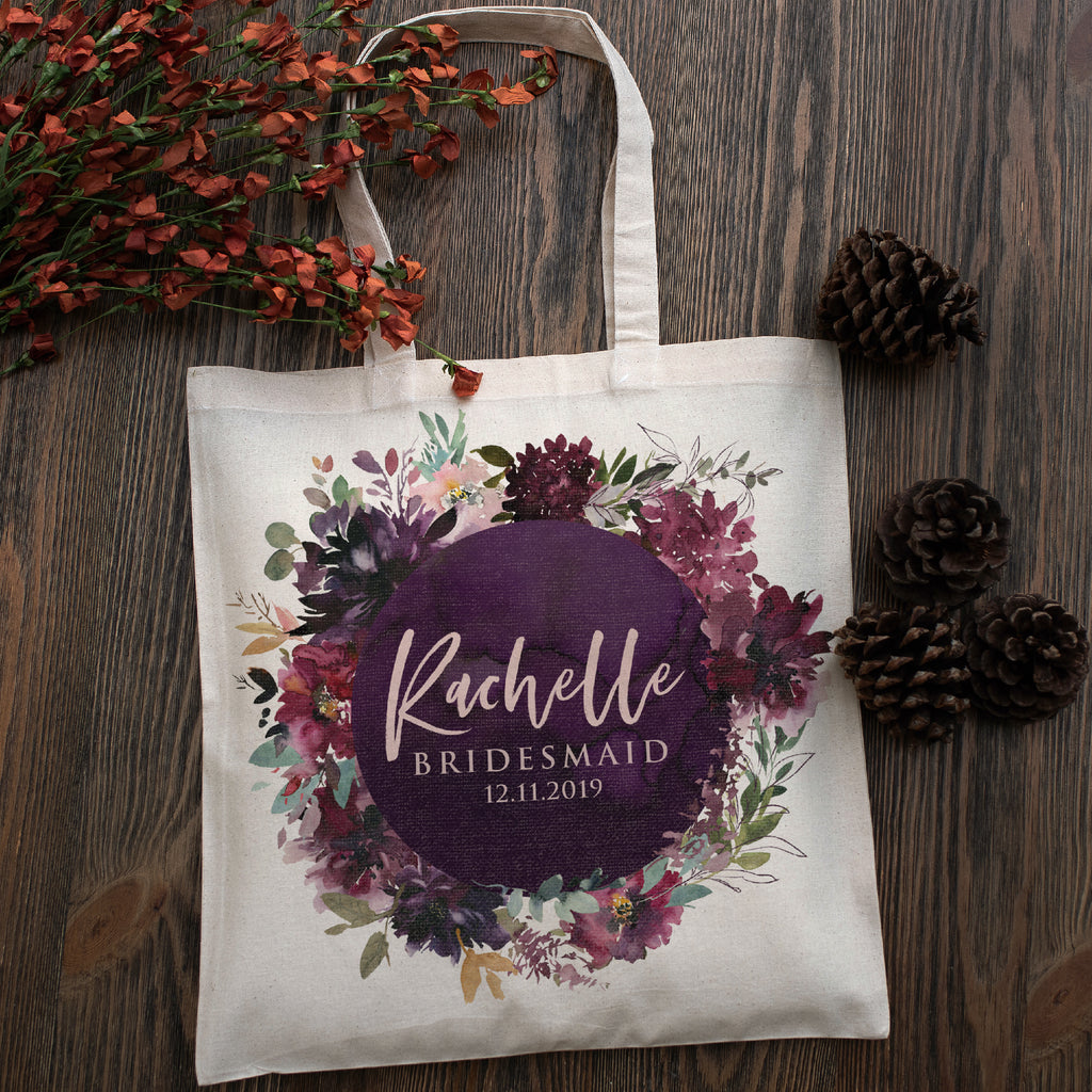 Personalized Tote Bag For Bridesmaids Wedding | Customized Bachelorette Party Bag | Baby Shower and Events Totes |Design #7