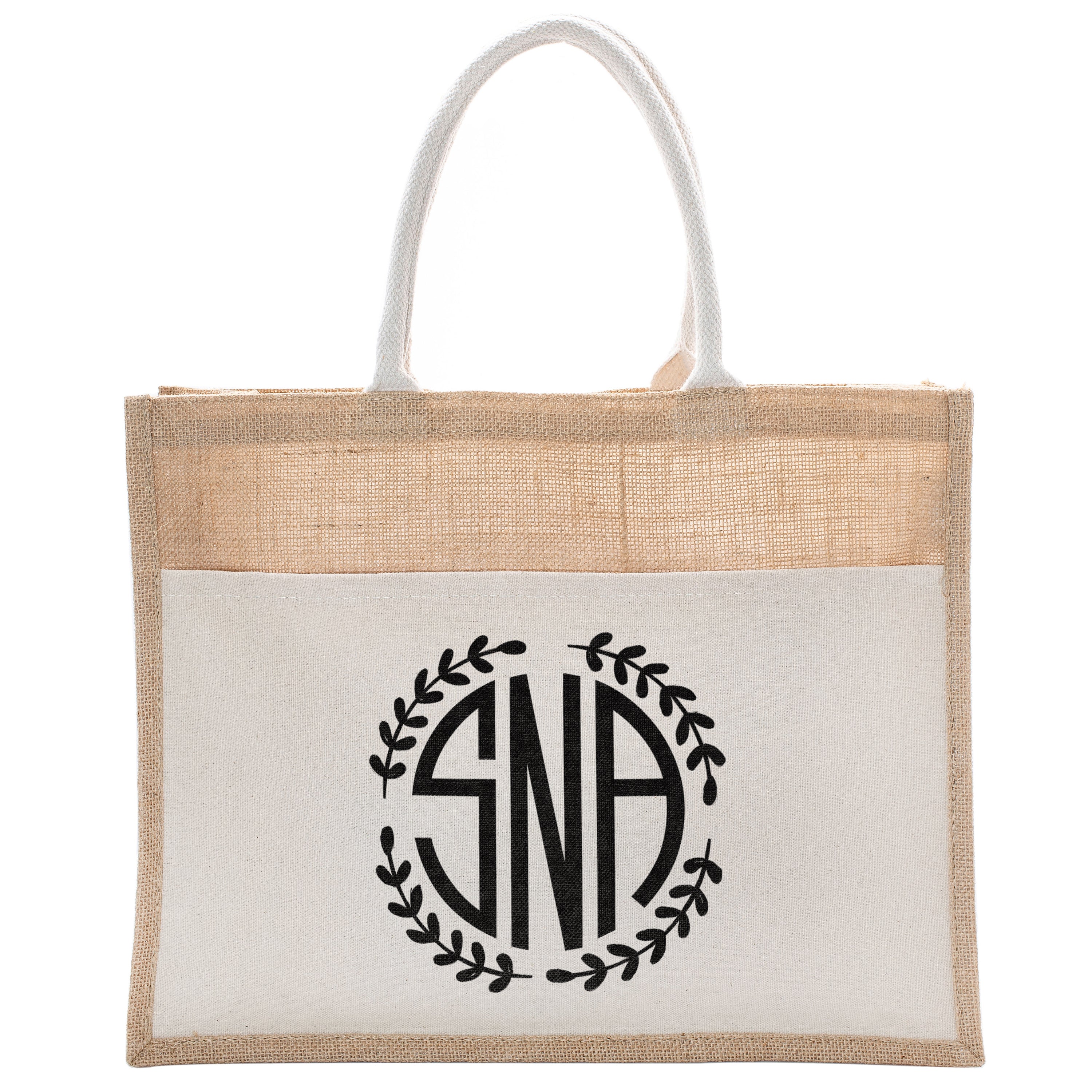 Personalized Monogram Natural Tote Bag  Initial Long Handle Totes for –  Zexpa Apparel