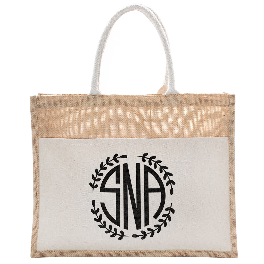 Personalized Monogram Tote Bag | Initial Luxury Totes for Beach, Yoga, Gym, Workout, Pilates with Pocket |Customized Baby Shower, Christmas, Bridal Gift Bags | Bachelorette Party and Events Gifts Bag